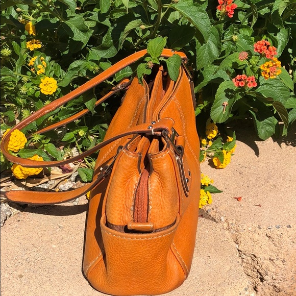 FOSSIL Blackburn Leather Orange caramel HANDBAG - Picture 4 of 8